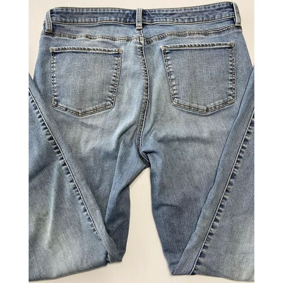 Talbots Flawless Straight Leg Jeans Size 14 ( actual 34/30) Blue Med Fade Wash - Picture 4 of 10